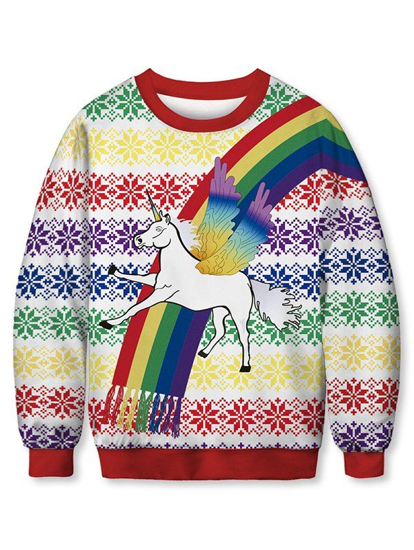 

Unicorn Rainbow Printed Sweatshirt, Multi