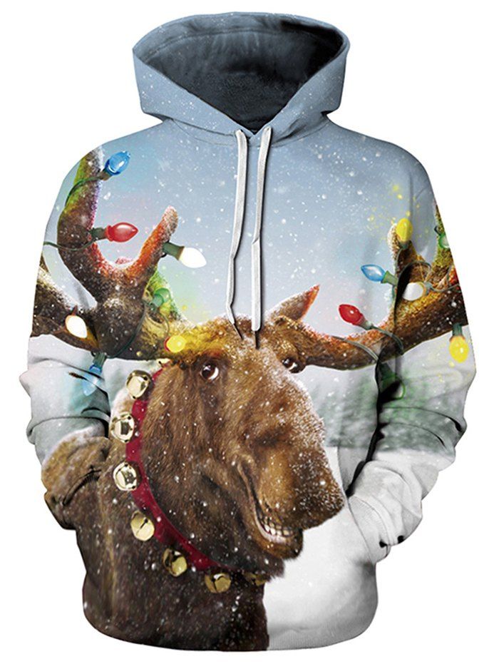 

Wapiti Pattern Pocket Hoodie, Multi