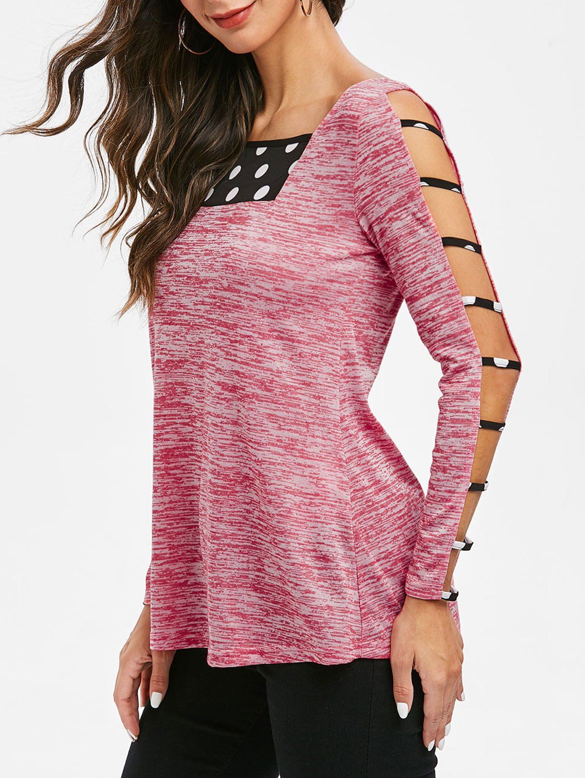 

Space Dye Cut Out Tunic T Shirt, Watermelon pink