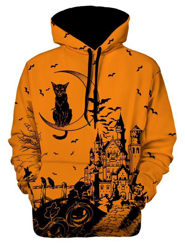 halloween wolf print hoodie