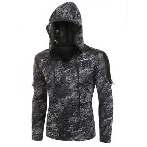 

Destroyed Pocket Decoration Hoodie, Carbon gray