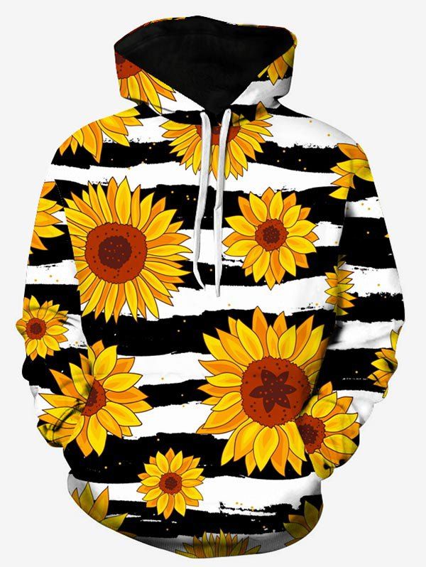 

Sunflower Striped Print Hoodie, Multi