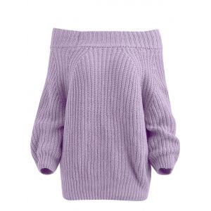

Off The Shoulder Plain Sweater, Mauve