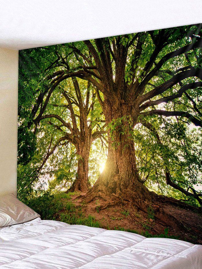 

Big Tree 3D Printed Wall Tapestry, Medium forest green