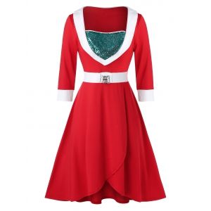 

Plus Size Sequins Christmas Party Dress, Red