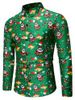 Santa Claus Bell Pattern Long Sleeves Shirt -  