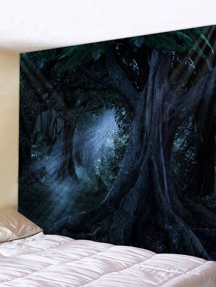 

Halloween Dark Forest Printed Wall Tapestry, Dark slate grey