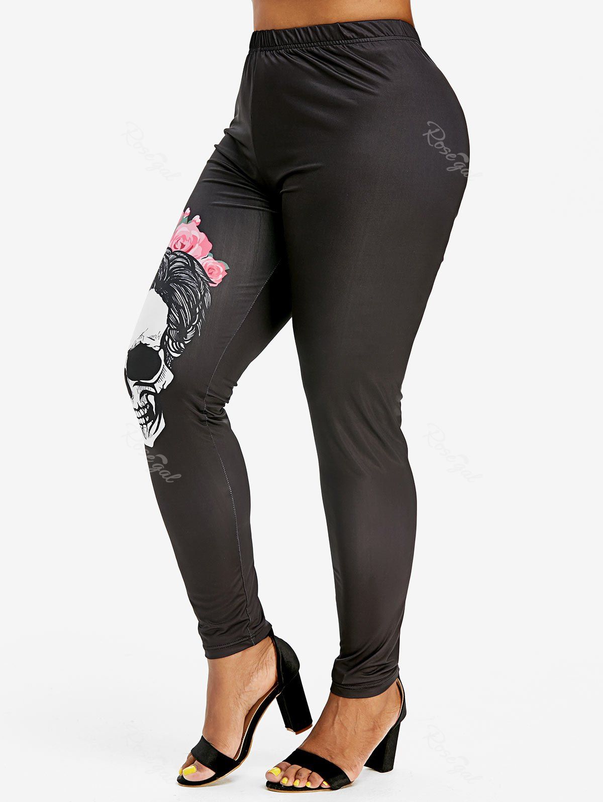 floral skull leggings