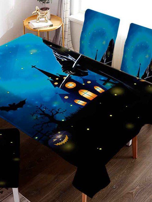 

Halloween Castle Pumpkin Digital Printed Tablecloth, Multi