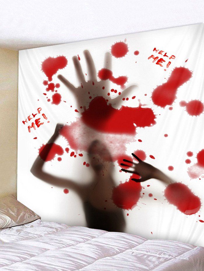 

Halloween Blood Hand Printed Pattern Tapestry, Ruby red