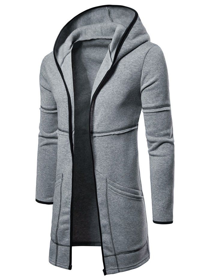

Open Front Pocket Hoodie, Light gray