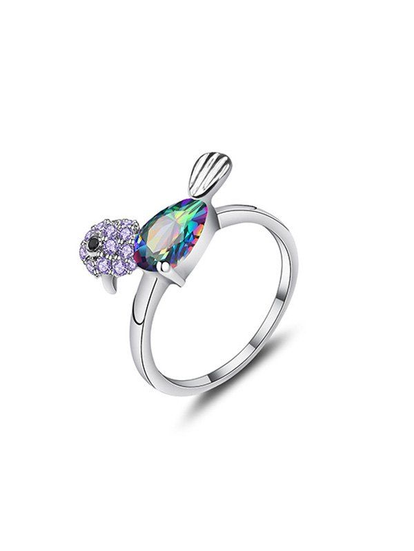 

Bird Shape Zircon Metal Ring, Silver