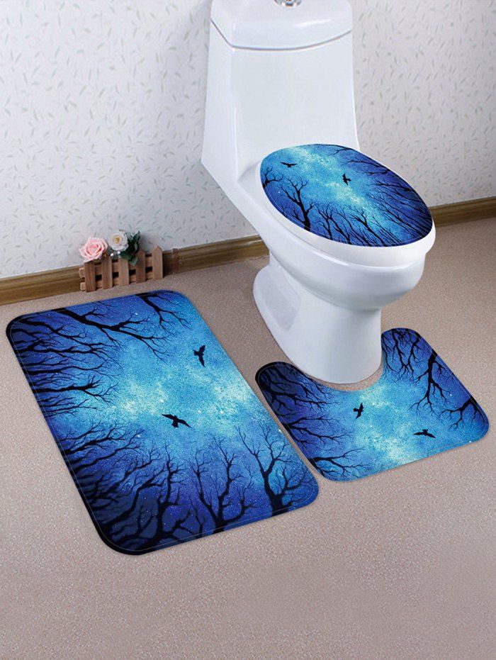 

Halloween Night 3 Pcs Bathroom Toilet Mat, Multi