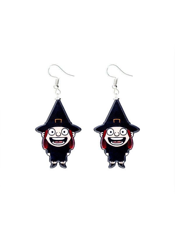 

Halloween Witch Cartoon Drop Earrings, Black