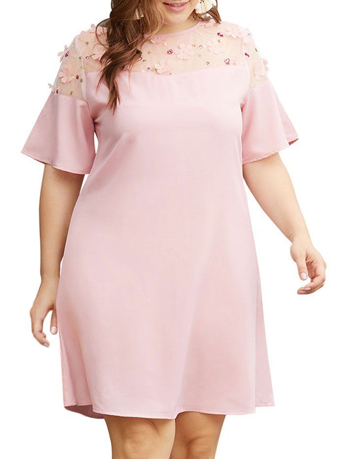 plus size a line dresses with sleeves