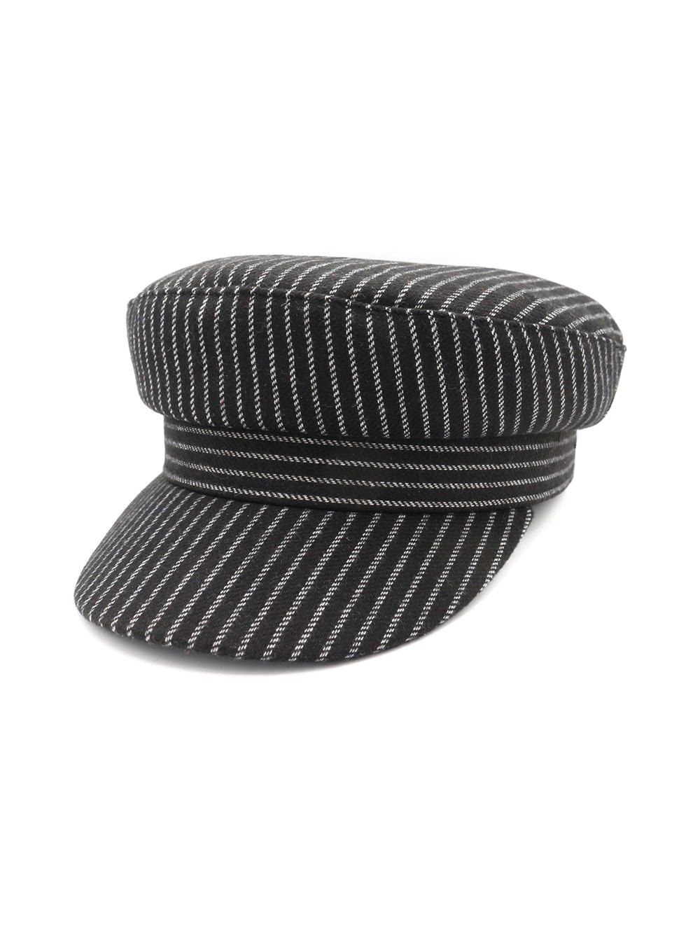 

Striped Pattern Casual Military Hat, Black