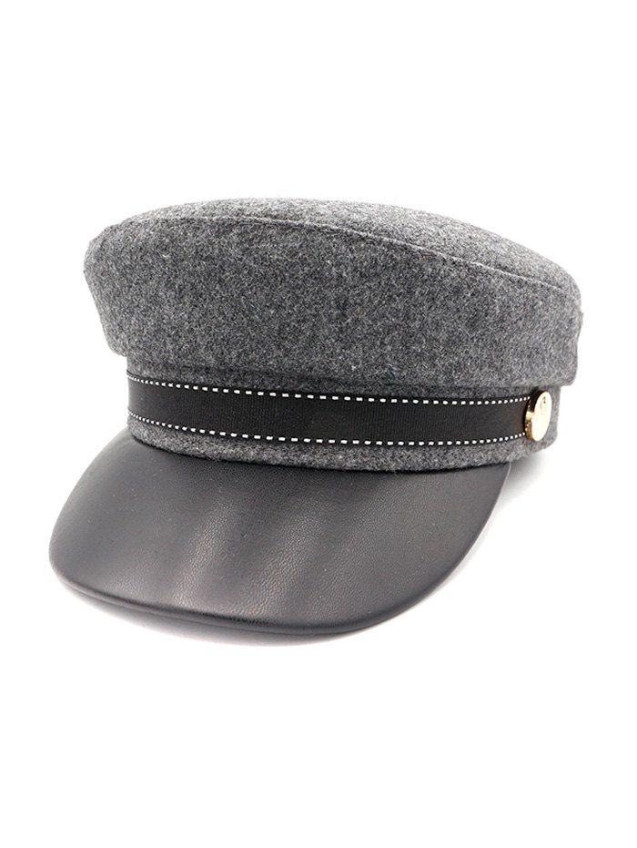 

British Style Color Spliced Military Hat, Dark gray