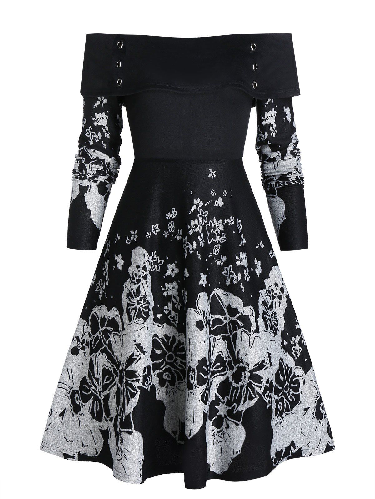 high waist fit and flare dress