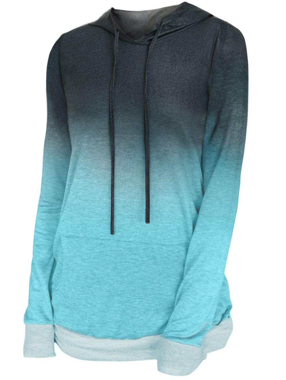 

Dip Dye Front Pocket Drawstring Hoodie, Blue