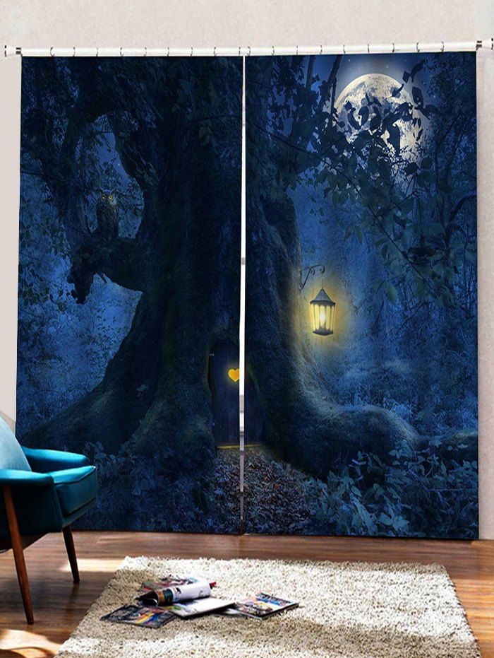 

2PCS Tree Owl Window Curtains, Multi