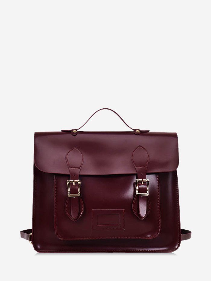 

European Retro Square Satchel, Plum velvet