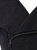 Manteau en Tricot Asymétrique Panneau en Cuir PU Grande Taille - Gris Ardoise Foncé L