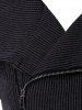 Plus Size PU Leather Panel Asymmetrical Zipper Knit Coat -  