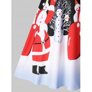 

Plus Size Christmas Criss Cross Santa Claus Vintage Party Dress, Black