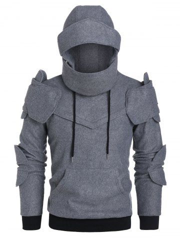 Sudadera Con Capucha Y Bolsillo De Soldado Con Cordón Delantero De Bolsillo  Gris | Rosegal.com Spain