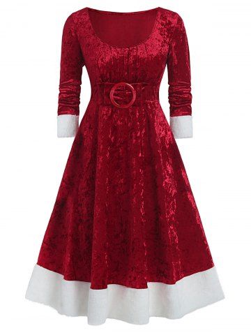 plus size red velvet christmas dress