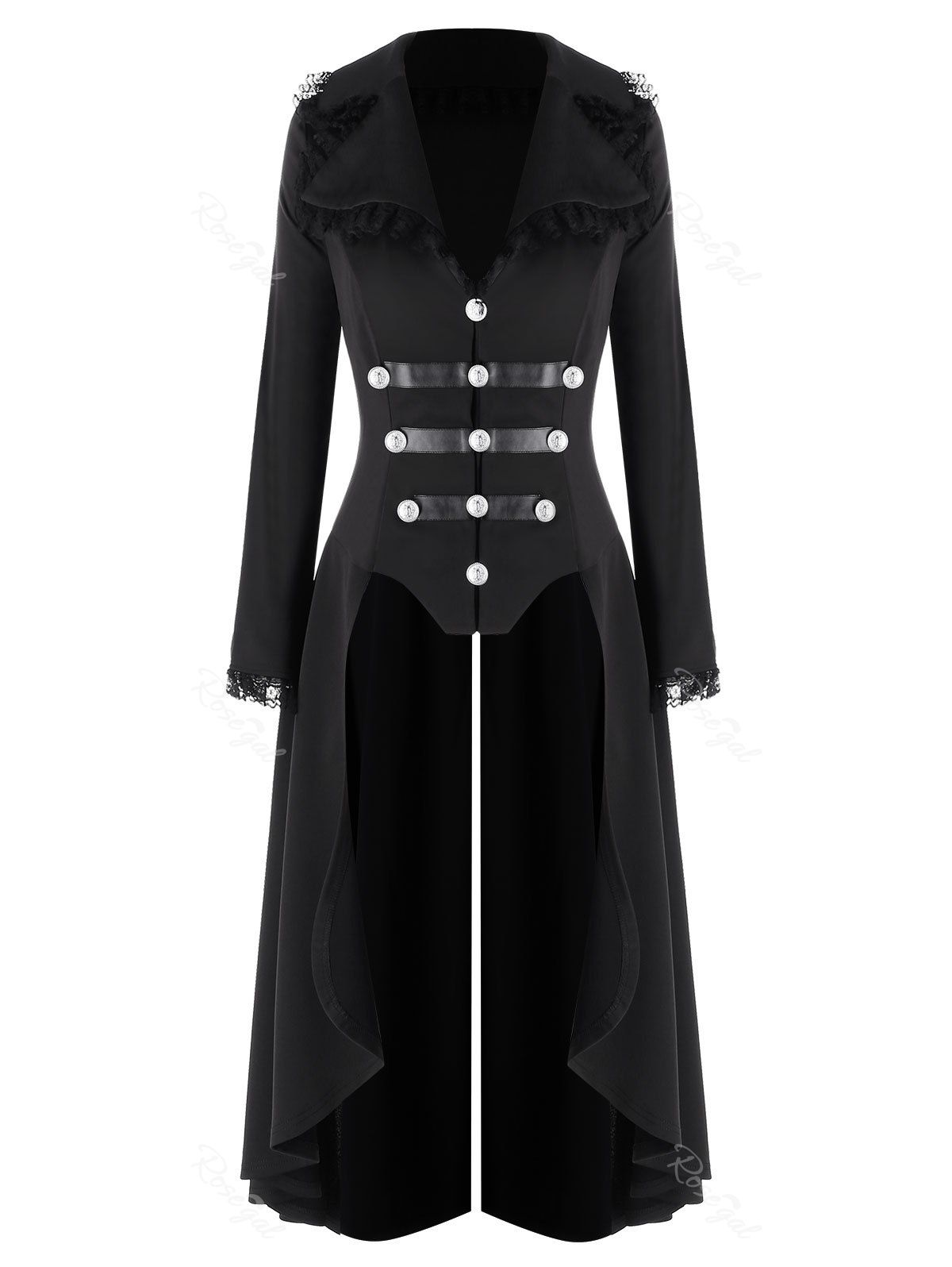 

Plus Size Solid Split Longline Coat, Black