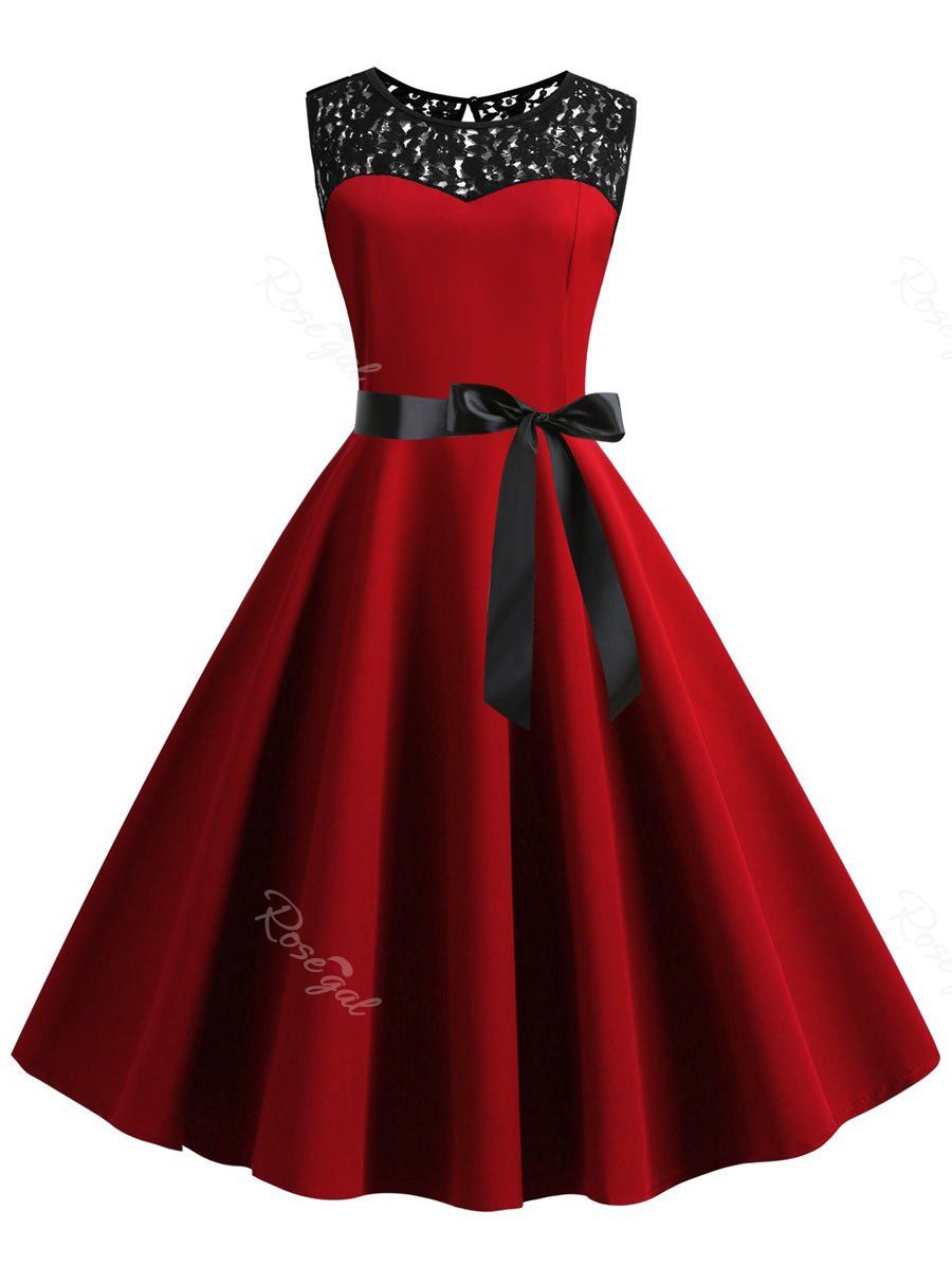 red swing dress plus size