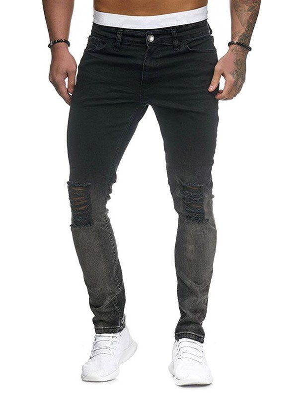 

Ombre Destroyed Jeans, Black