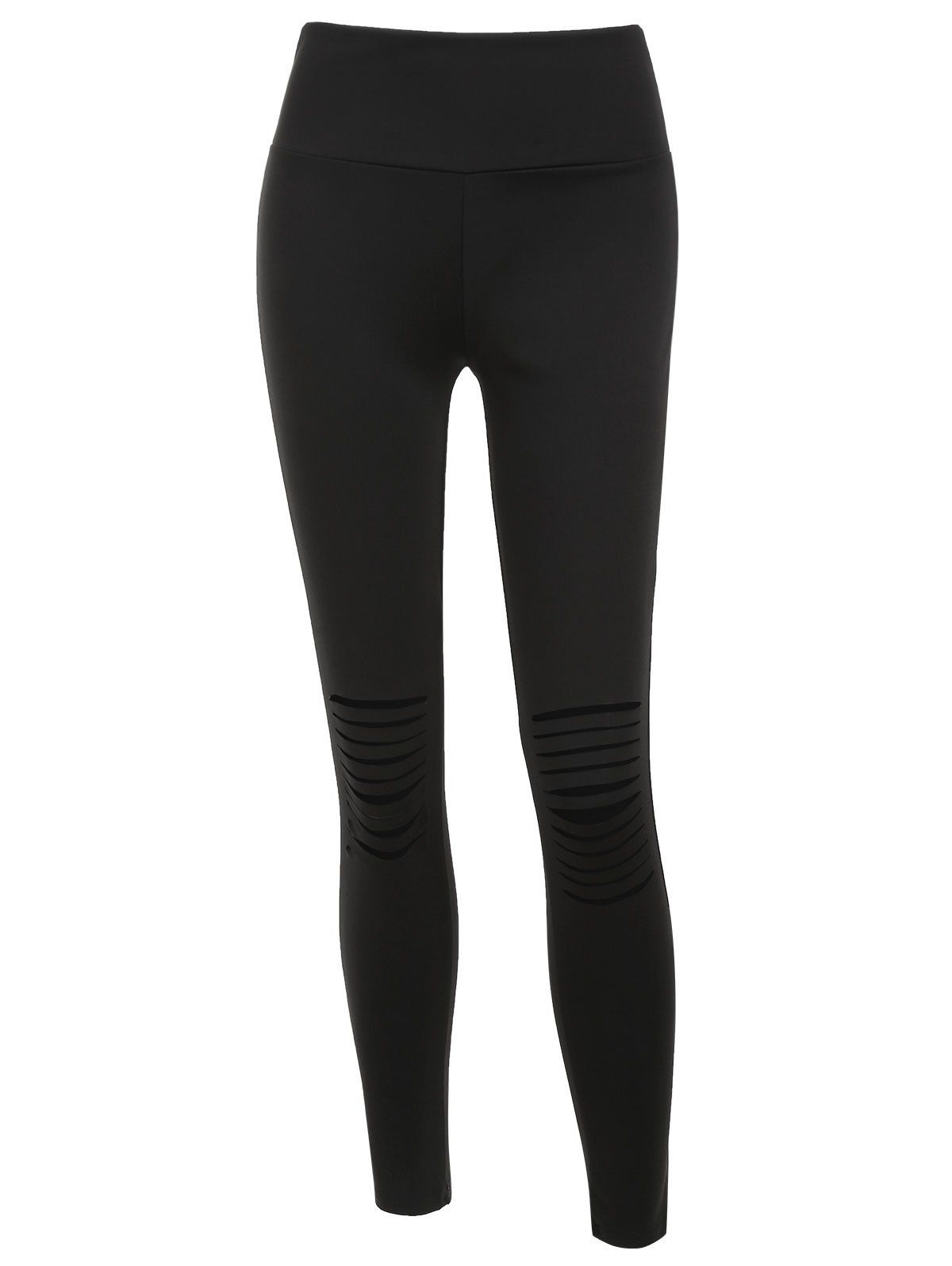 

Ripped Solid Skinny Leggings, Black