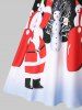 Plus Size Christmas Criss Cross Santa Claus Vintage Party Dress -  