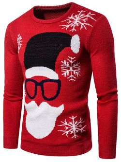 Christmas Santa Claus Pattern Sweater - RED - XL