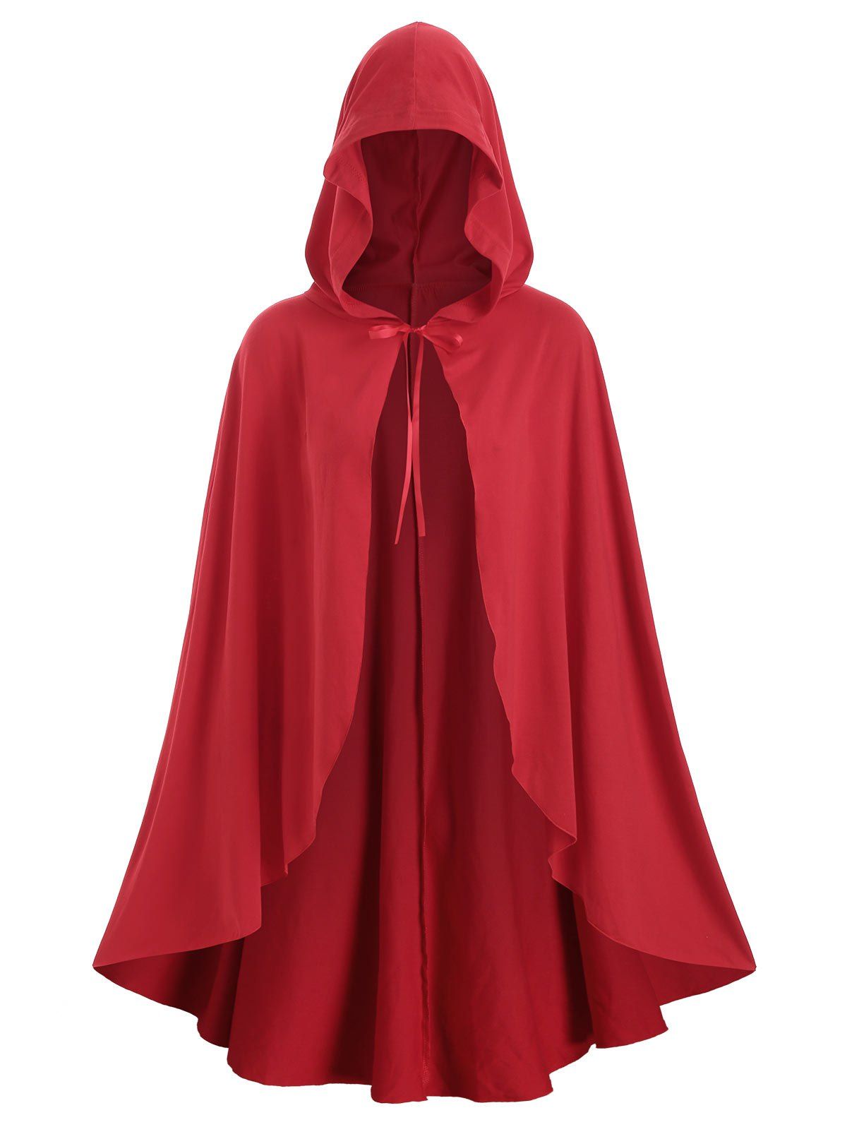 [28% OFF] Plus Size Christmas Hooded Tie Front Cape Coat | Rosegal