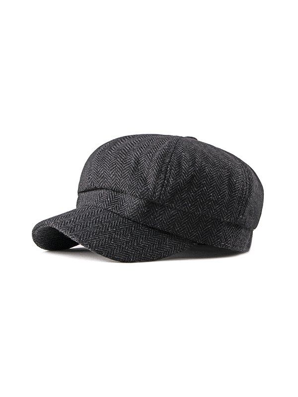 

Herringbone Pattern Retro Autumn Cap, Carbon gray
