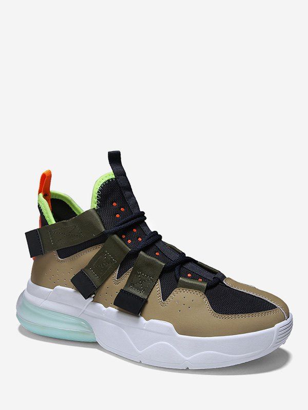

Color-blocking Mid Top Breathable Sport Shoes, Green