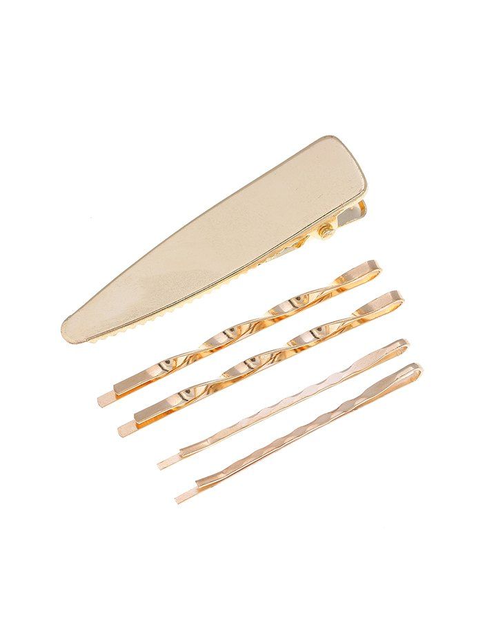 

5Pcs Metal Brief Hair Pins Set, Gold