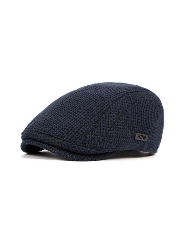 

Solid Color Casual Knitted Beret, Deep blue