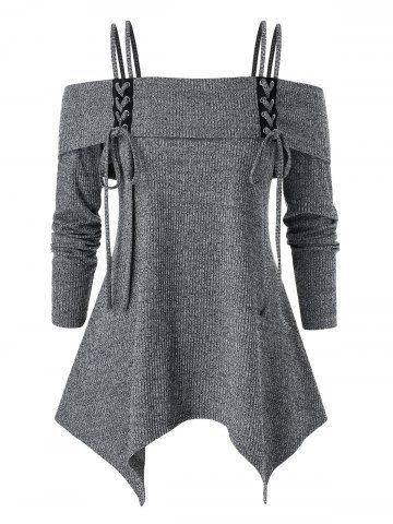 Shoulder | Sweater | Lace | Plus | Size | Up