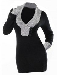 black sweater dress with white collar