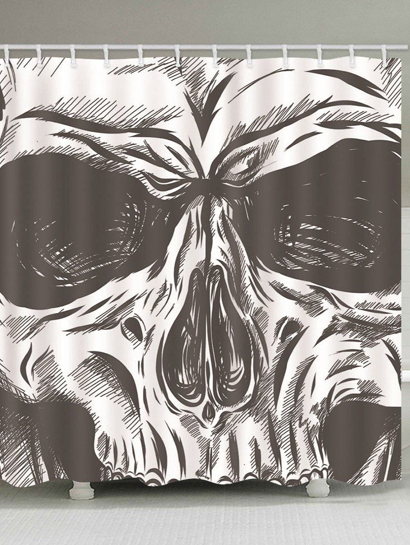 

Halloween Skull Printed Waterproof Bath Curtain, Multi-b
