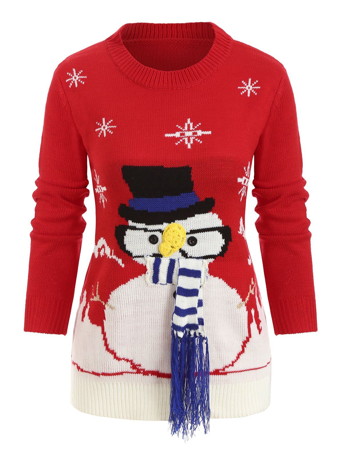 

Christmas Crew Neck Pullover Sweater, Red