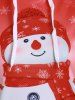 Sweat à Capuche de Noël Bonhomme de Neige Imprimé de Grande Taille avec Poche en Avant - Rouge 3X