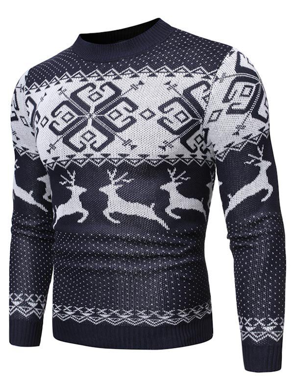 

Christmas Wapiti Pattern Pullover Sweater, Cadetblue