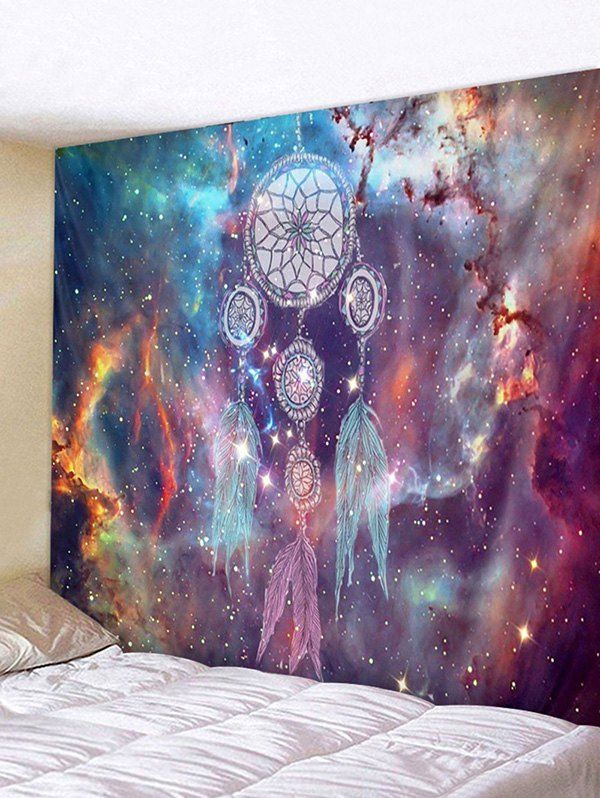 

Bohemian Dream Catcher Printed Pattern Tapestry, Purple flower