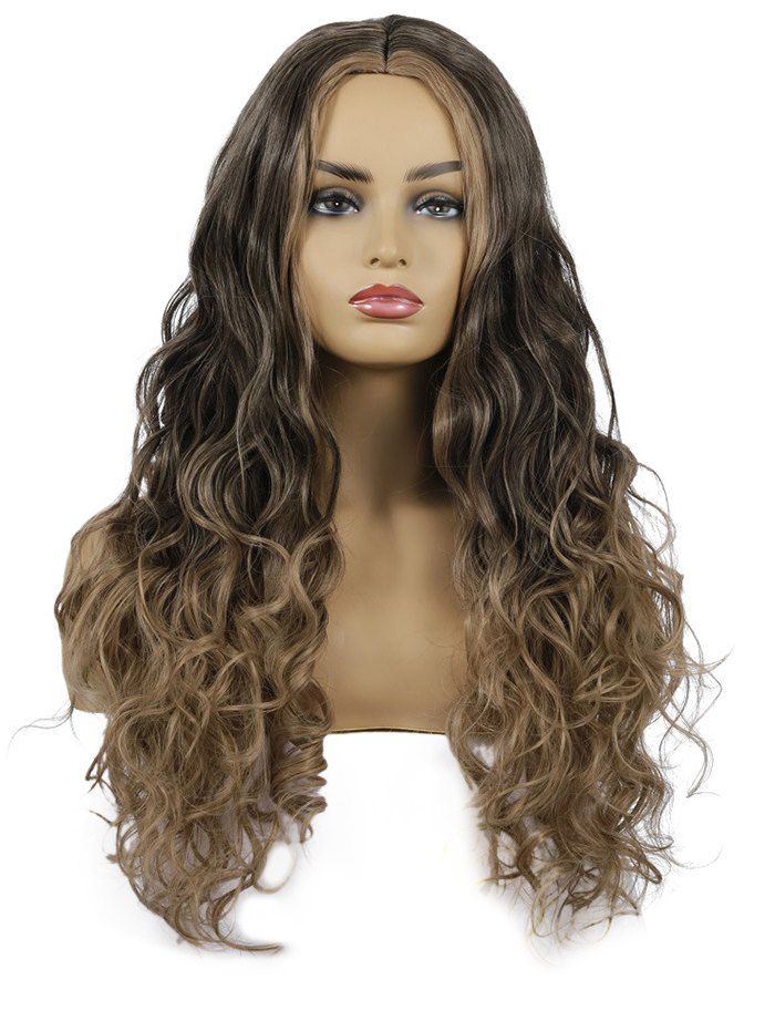 

Center Part Wavy Synthetic Long Wig, Brown