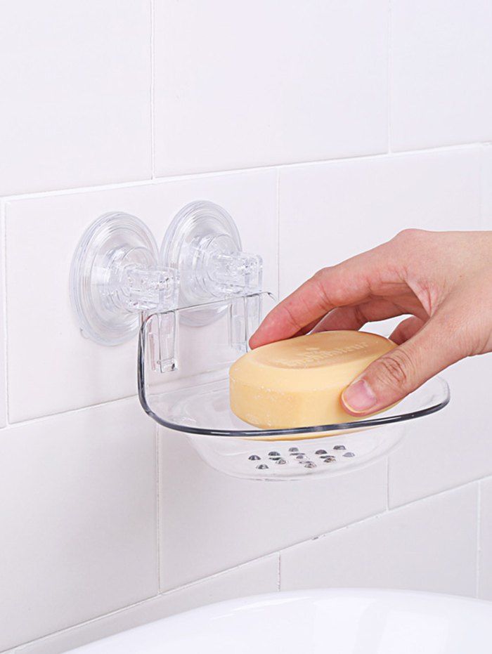 

Bathroom Suction Wall Mounted Shower Soap Dish, Transparent